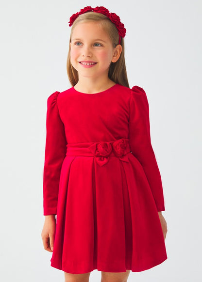 Abel & Lula Girls Red Velvet Christmas Holiday Dress