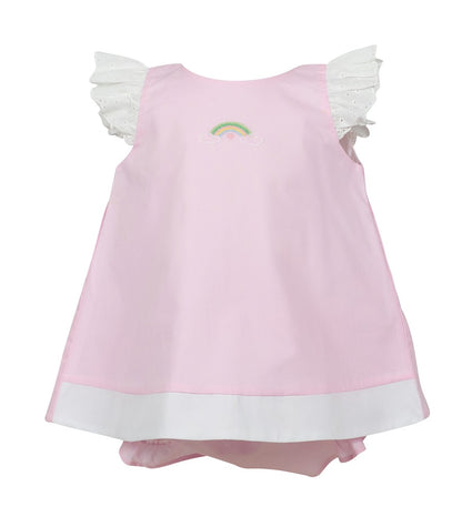 Proper Peony Girls Bloomer Set - Pink Rory Rainbow