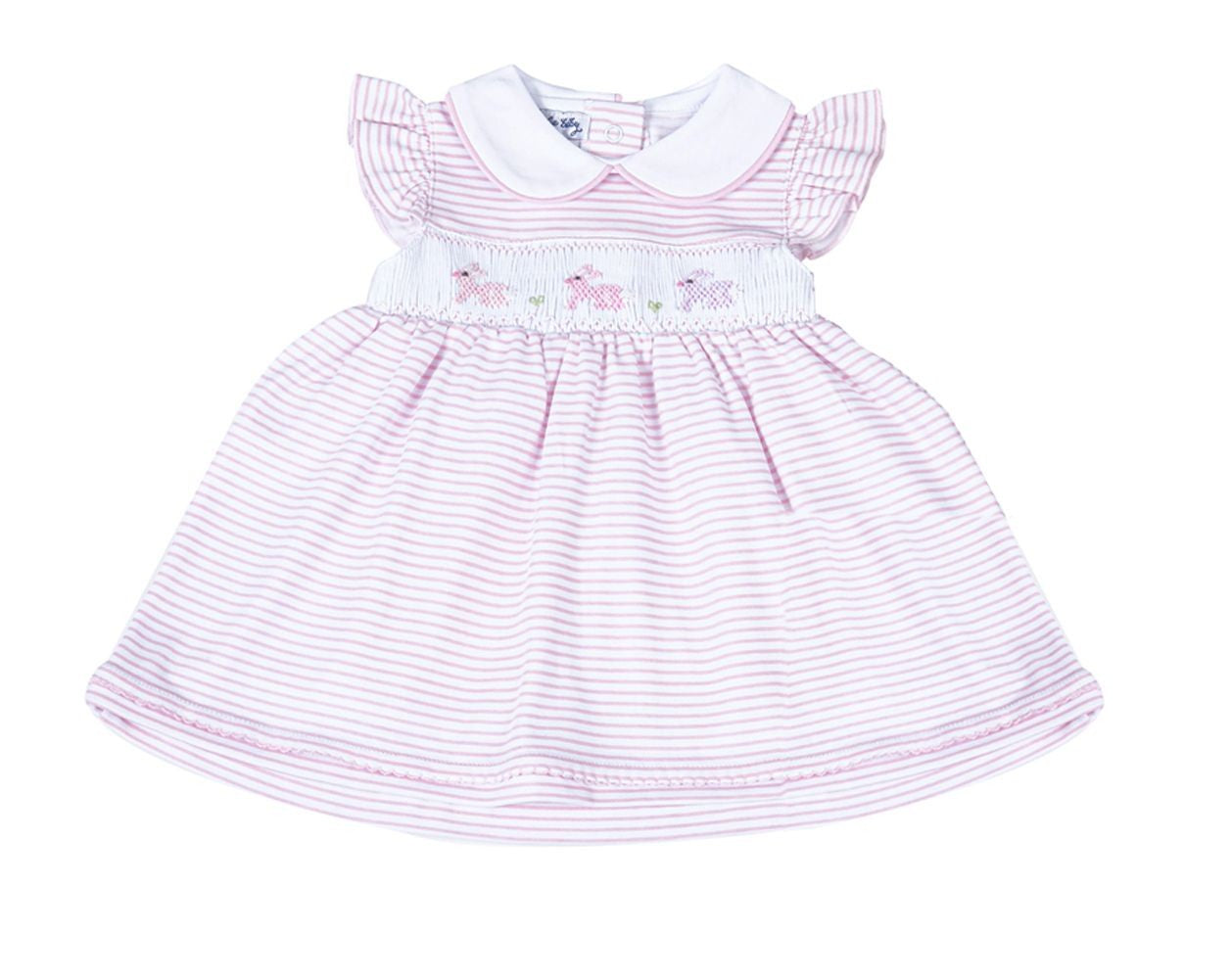 Magnolia Baby Toddler Girls Pink Hoppity Hop Classics Smocked Flutters Dress