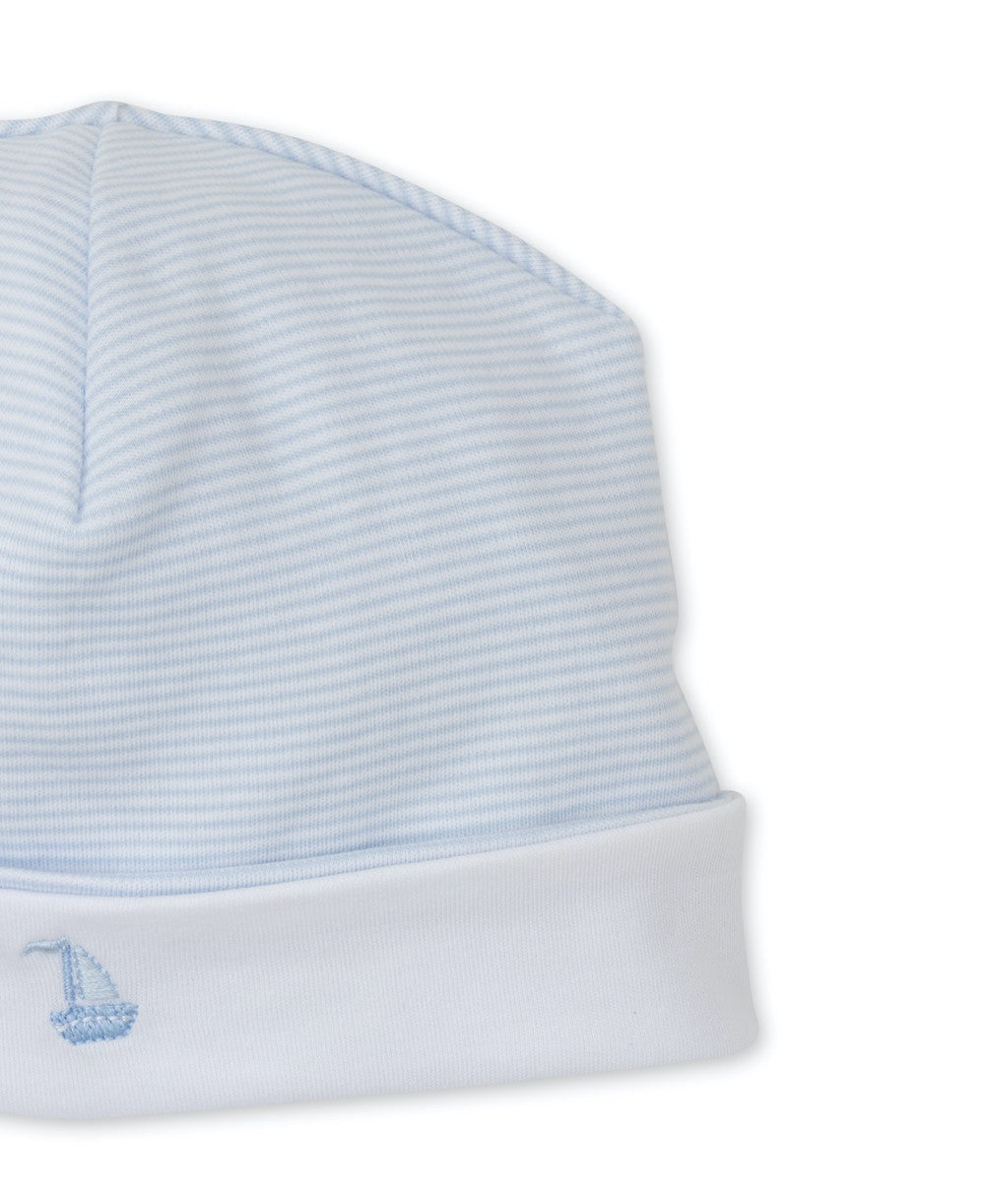 Kissy Kissy Baby Boys Light Blue Striped Hat - Classic Treasures Sailboat
