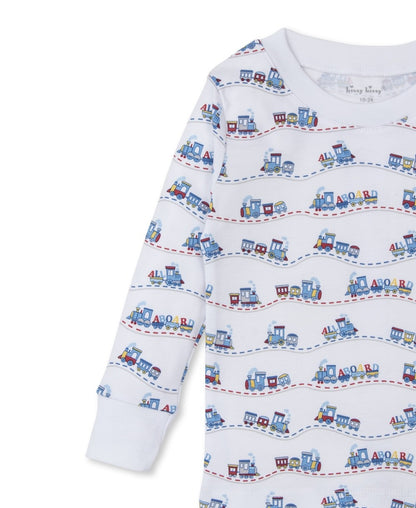 Kissy Kissy Boys Navy Blue Rambling Train Railroad Print Pajamas
