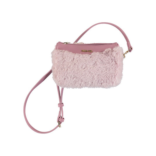Abel & Lula Girls Faux Fur Handbag Purse - Dusty Mauve Pink