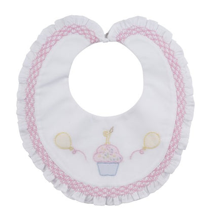 Feltman Brothers Baby Girls Sweet First Birthay Cupcake Bib - Pink