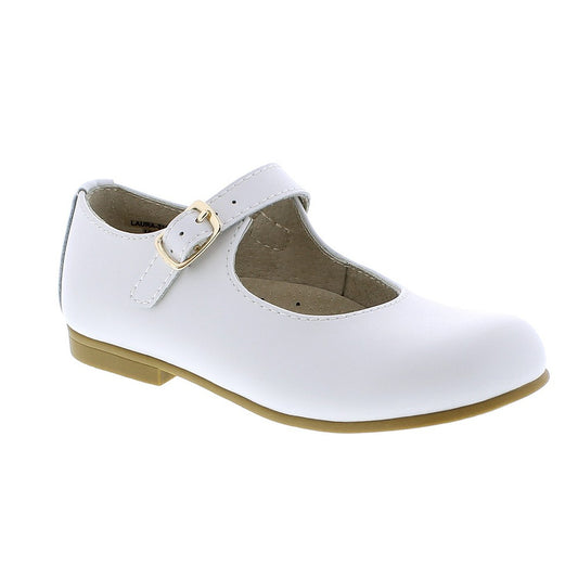Footmates Girls Shoes - Laura Mary Janes - White