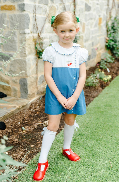Proper Peony Girls Dress - Blue Fall - Cora Cherry