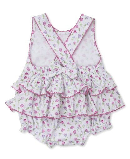 Kissy Kissy Baby Girls Ruffle Bubble - Pink Tulip Festival