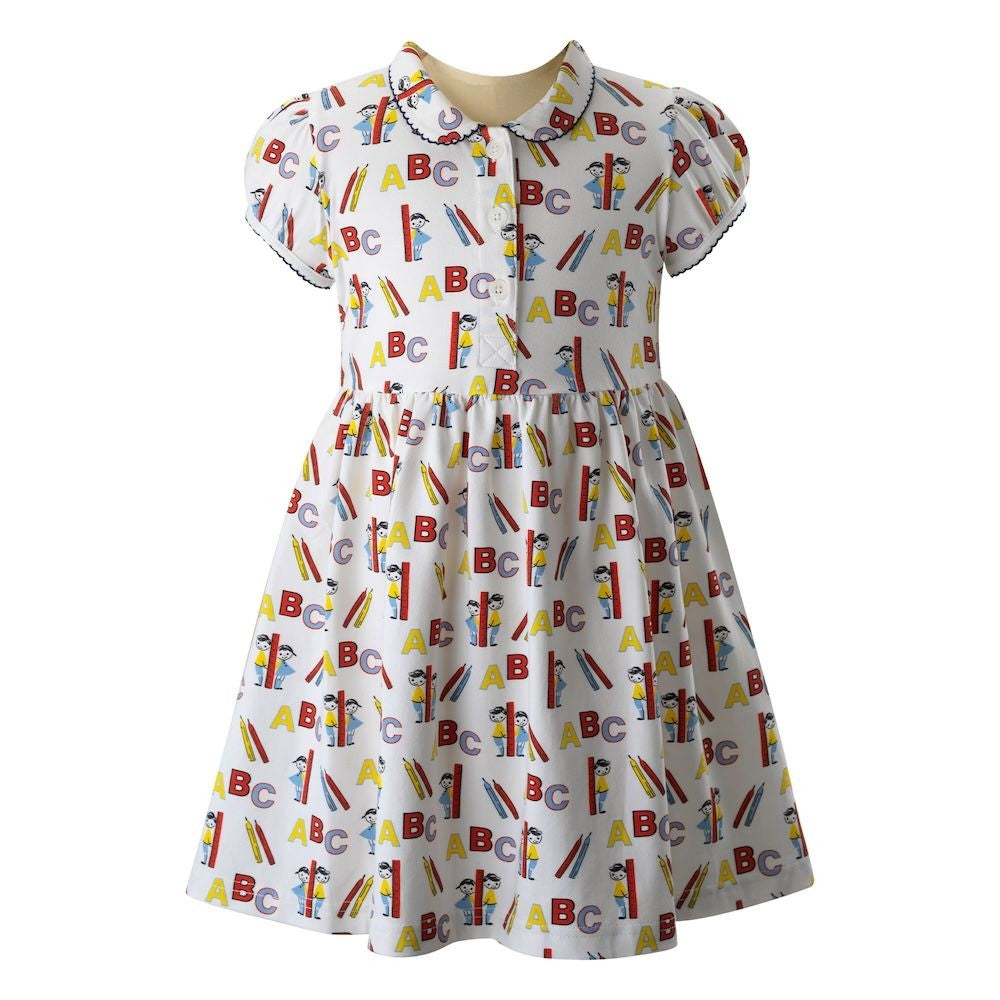 Rachel Riley London Girls Back to School ABC Jersey Dress