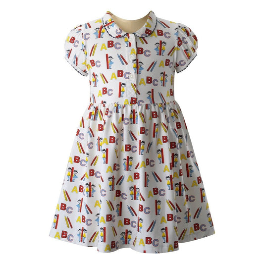 Rachel Riley London Girls Back to School ABC Jersey Dress