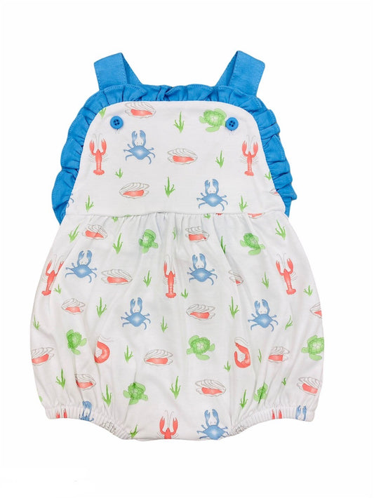 La Luna Playwear - Girls Blue Trim Bubble - Sea Theme