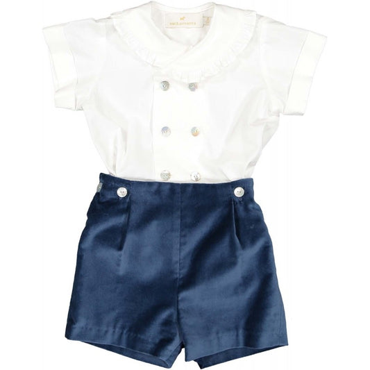 Sal & Pimenta Baby / Toddler Boys Dressy Set - Midnight Blue Velvet