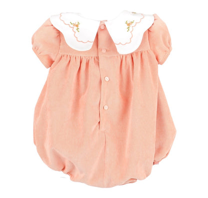 Sophie & Lucas Baby Girls Pumpkin Cord Bubble - Scallop Collar