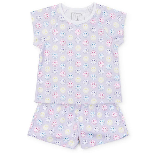 Lila & Hayes Girls Emery Short Pajamas Set - Preppy Smiles by Lila & Hayes