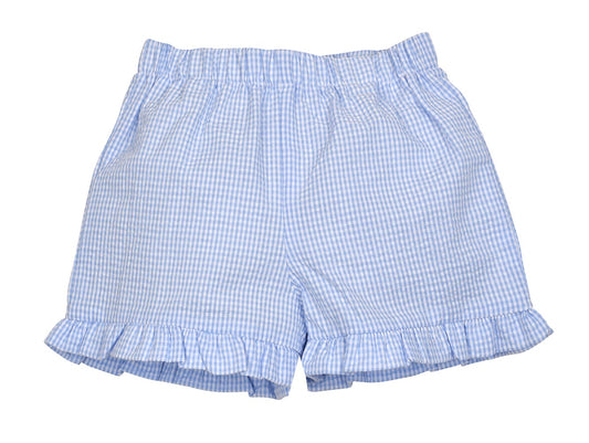Funtasia Color Works Girls Ruffle Shorts - Seersucker - Light Blue by Funtasia