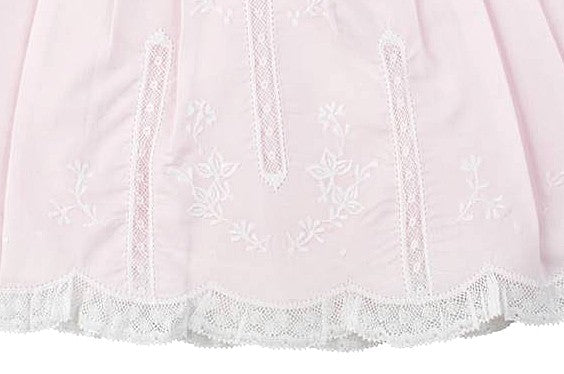 Feltman Brothers 6564 Newborn Baby Girls Slip Dress with Lace - Pink