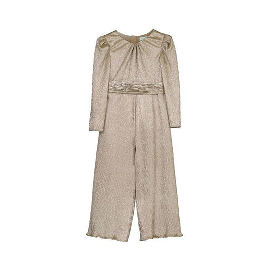 Abel & Lula Girls Bronze Holiday Party Jump Suit