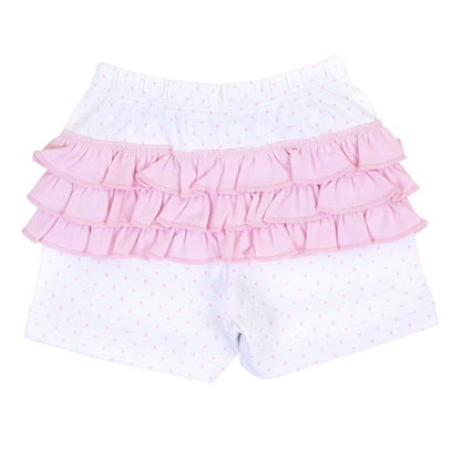 Magnolia Baby Girls Vintage Blue Bird Embroidered Ruffle Flutters Short Set