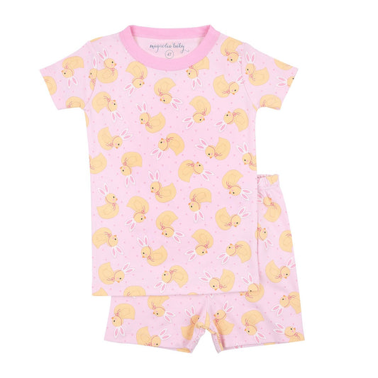 Magnolia Baby Girls Easter Bunny Ears Short Pajamas - Pink