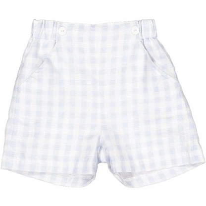Sal & Pimenta Toddler Boys Shorts - Light Blue Gingham