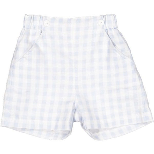 Sal & Pimenta Toddler Boys Shorts - Light Blue Gingham