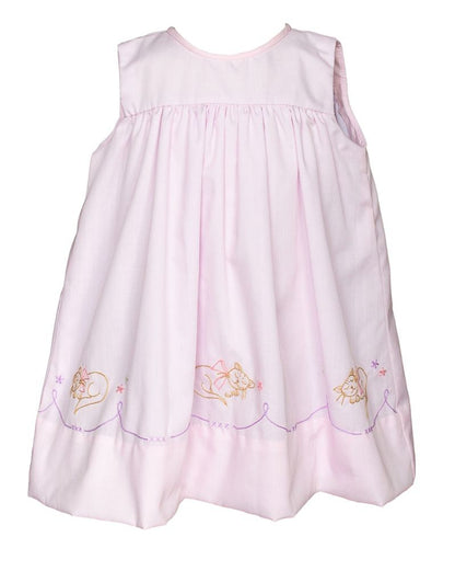 Proper Peony Girls Pink Kittens Sleeveless Dress