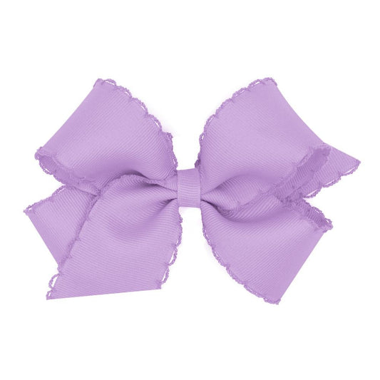 Wee Ones Girls Hair Bow - Monotone Moonstitch - Orchid Lavender