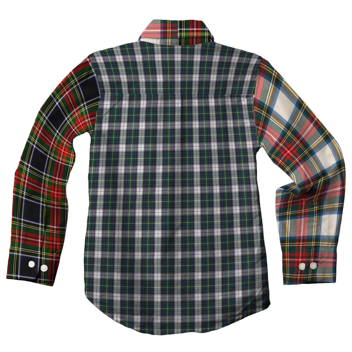 Jack Thomas Boys Dress Shirt - Holiday Plaid Colorblock Combo