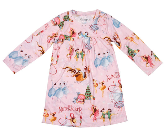 Books to Bed Girls Pink Christmas Nutcracker Ballet Nightgown