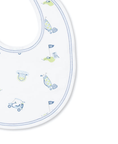 Kissy Kissy Baby Boys 18 Holes / Longest Drive Golf Print Bib - Blue