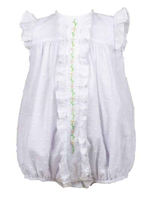 Proper Peony Baby Girls White Sicily Swiss Dot Bubble