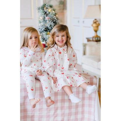 Sal & Pimenta Girls Pajamas - Pink Merry Christmas Cupcakes