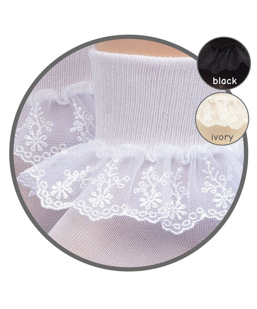 Jefferies Socks Girls Snow Queen Lace Socks - White or Ivory