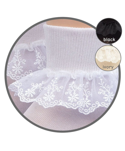Jefferies Socks Girls Snow Queen Lace Socks - White or Ivory