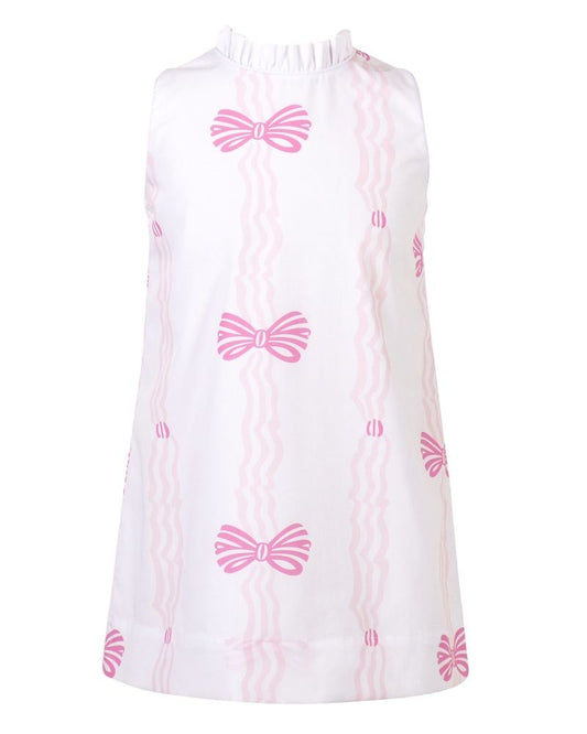 Yellow Lamb Girls Pink Ribbons & Bows Ada Ruffle Dress