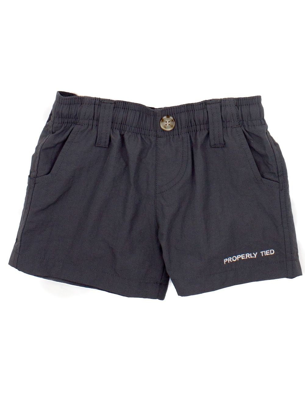 Properly Tied Boys Mallard Shorts - Charcoal Grey