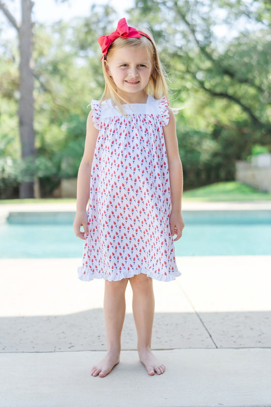 Lila & Hayes Girls Caroline Dress - Patriotic Popsicles