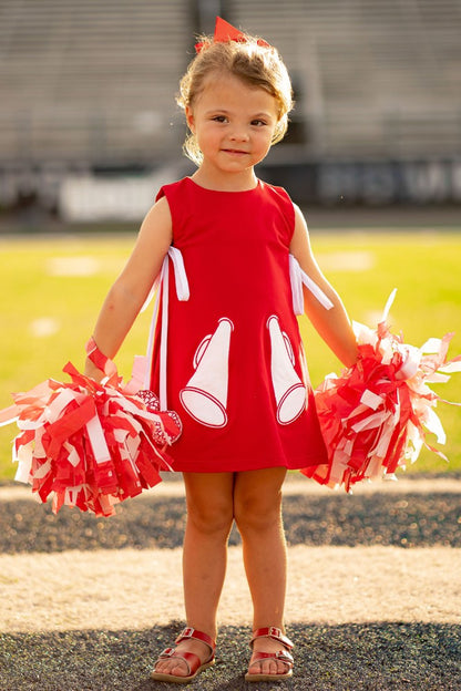 Yellow Lamb Girls Game Day Jumper Cheer Dress - Red