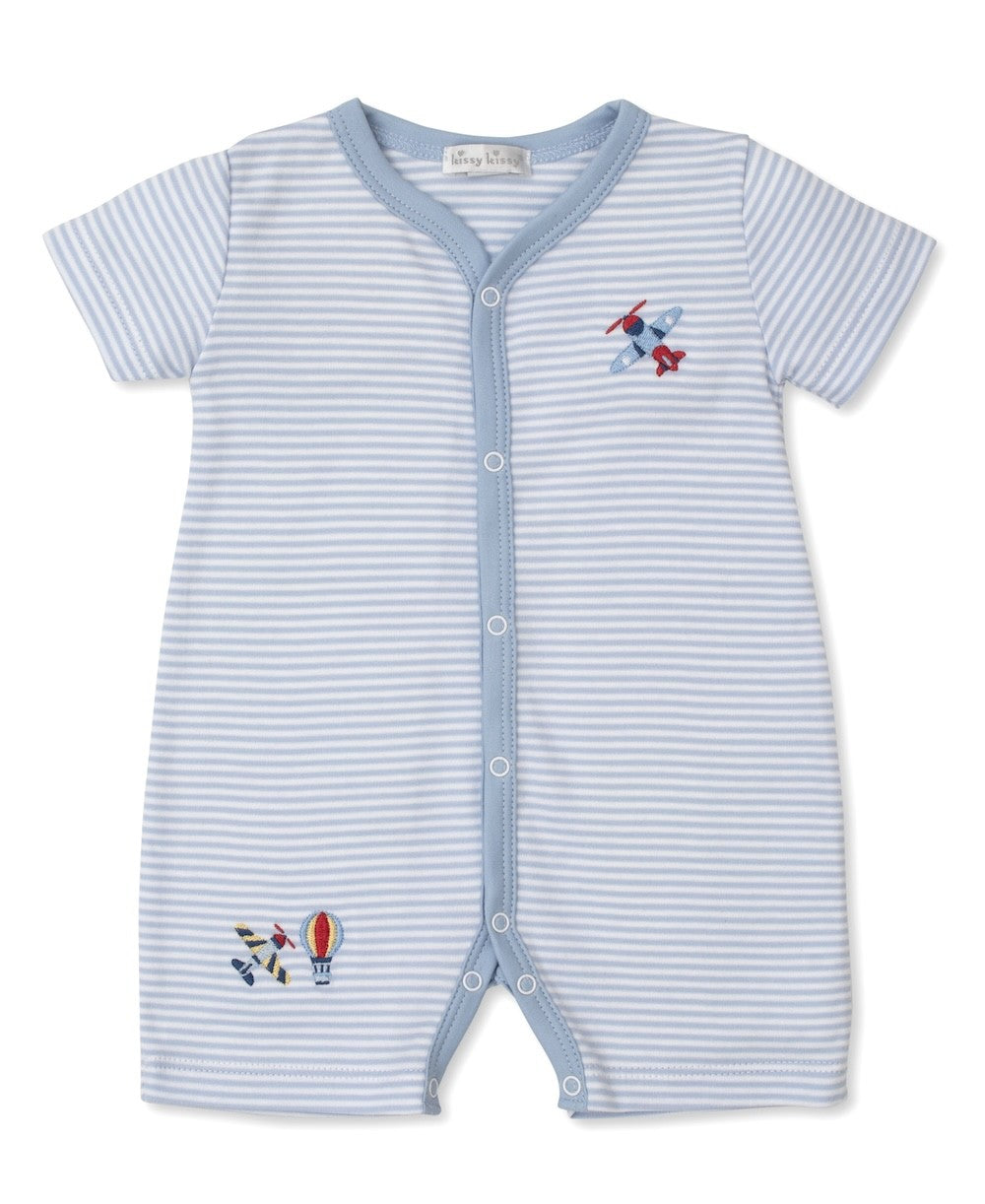 Kissy Kissy Baby Boys Blue Striped Sky Traffic Romper