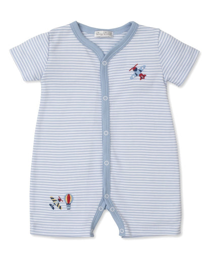 Kissy Kissy Baby Boys Blue Striped Sky Traffic Romper