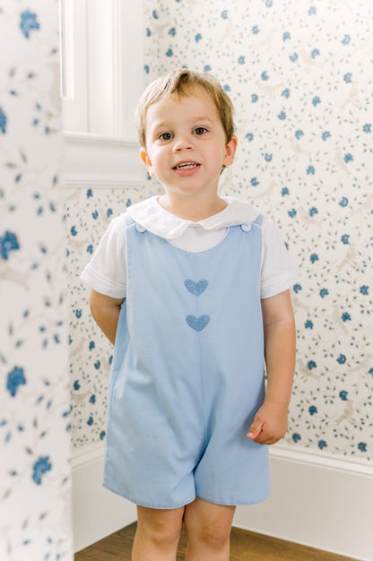 Proper Peony Baby Boys Jon Jon - Blue Cherub Valentine Hearts