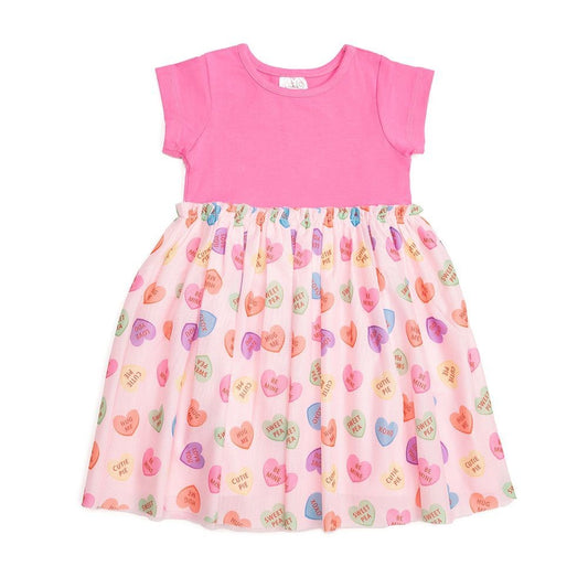 Sweet Wink Girls Valentine's Day Tutu Dress - Pink Candy Hearts