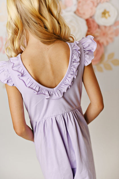 Swoon Baby Girls Pocket Jumper Romper - Lavender