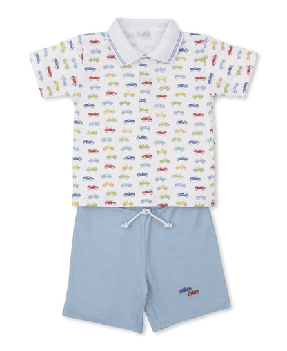 Kissy Kissy Toddler Boys Blue Car Central Shorts Set