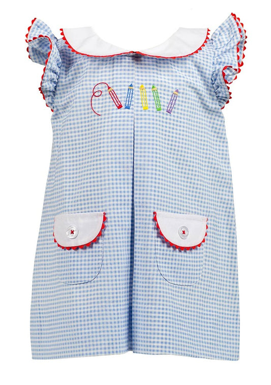 Proper Peony Girls Highlands School Dress - Blue