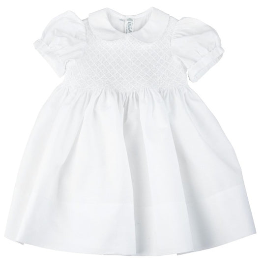 Feltman Brothers Girls Sweet White Smocked Midgie Dress by Feltman Brothers
