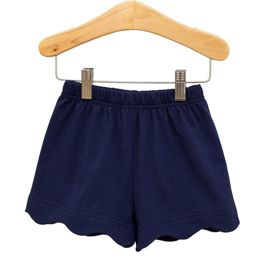 Trotter Street Kids Girls Scallop Shorts - Navy Blue