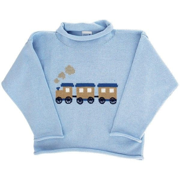 Bailey Boys Roll Neck Sweater - Light Blue - Train