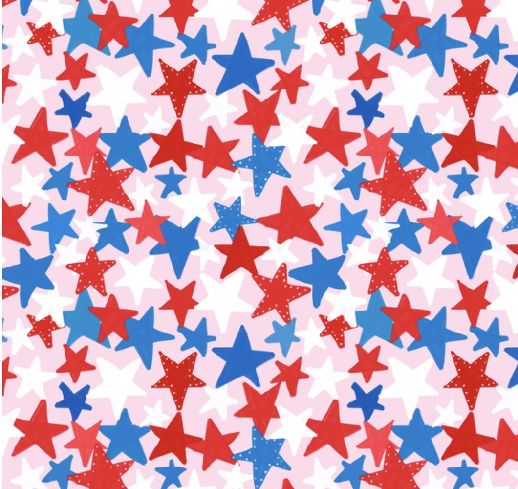 James & Lottie Girls Collette Peplum Swim Set - Patriotic Stars