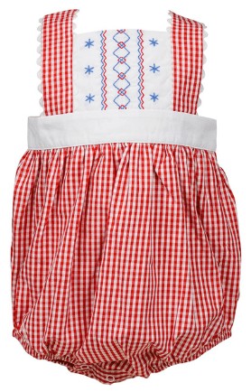 Proper Peony Girls Liberty Patriotic Bubble - Red Gingham