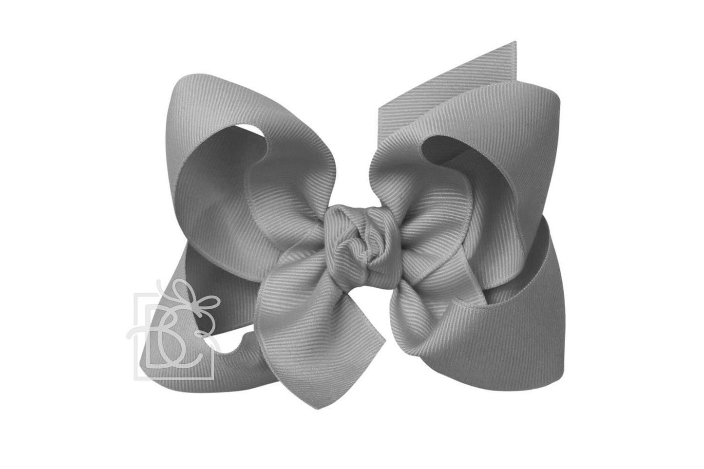 Beyond Creations Girls Grosgrain Double Knot Bow on Clip - Grey