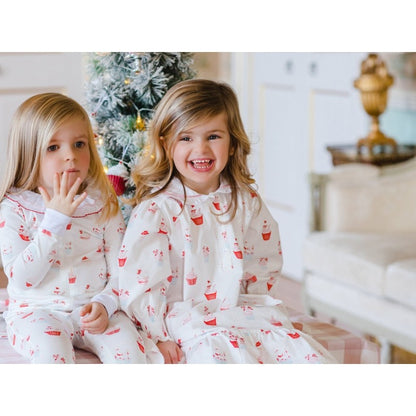 Sal & Pimenta Girls Holiday Nightgown - Pink Merry Christmas Cupcakes